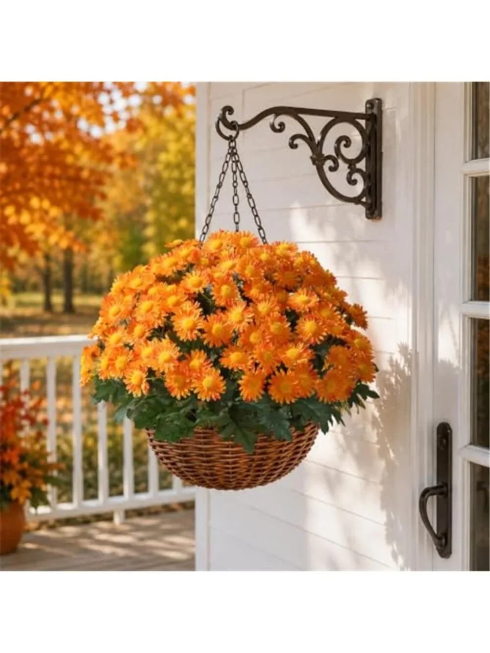 Artificial Fall Fake Mums Flowers Plants for Outdoor Decoration 6 PCS Faux